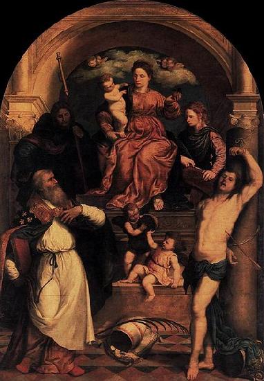 Paris Bordone Madonna and Child with Saints oil painting image